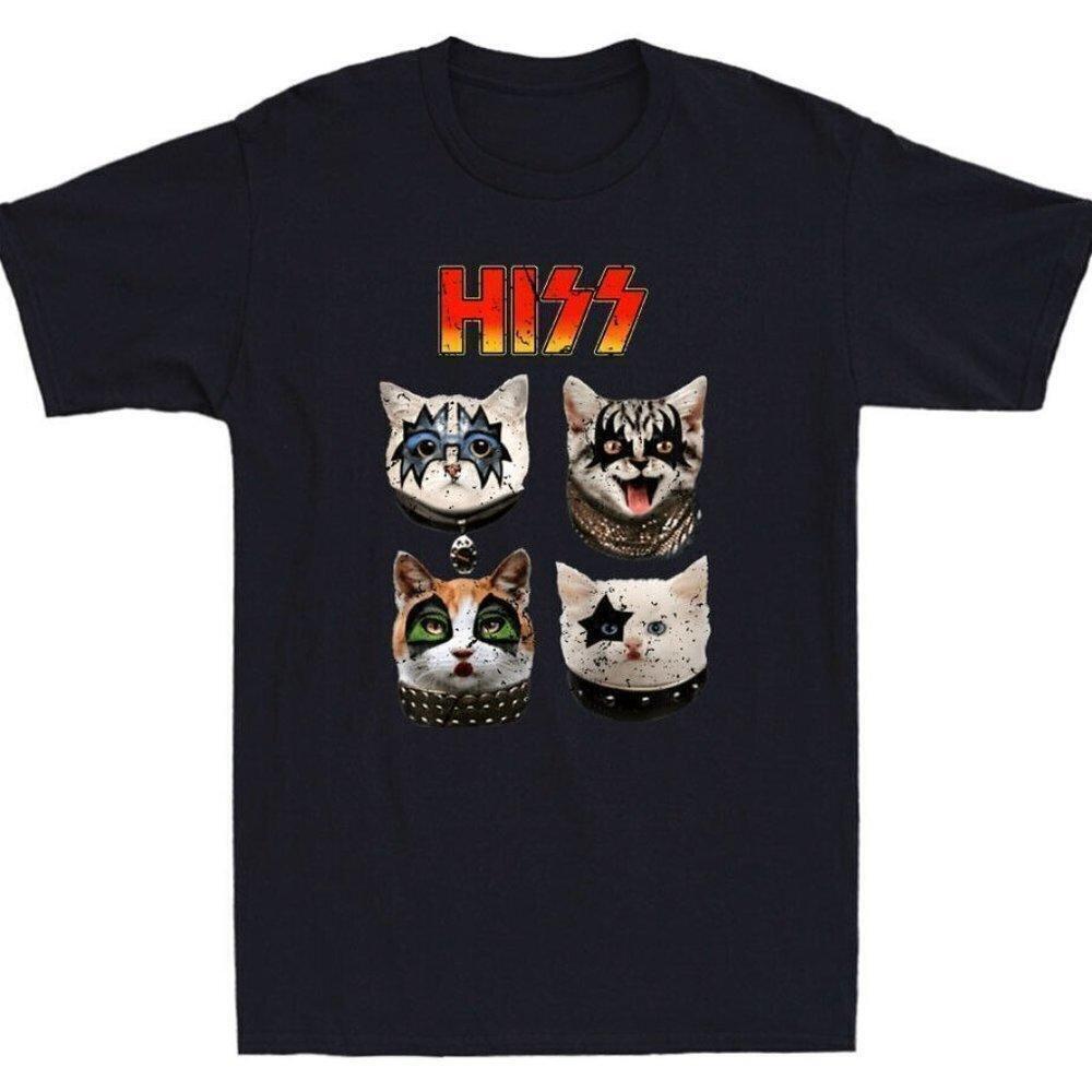 Kiss Cat Hiss Parody Music Lover Funny Graphic Unisex T Shirt